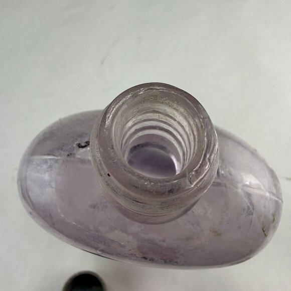 Vintage Purple Tint Glass Medicine Bottle With Screw Top - Picture 8 of 14